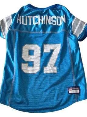 Pets First Detroit Lions Aidan Hutchinson #97 NFL Pet Jersey Dog Shirt Blue XL